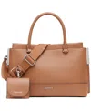 Calvin Klein Bianca Triple Compartment Convertible Satchel In Caramel