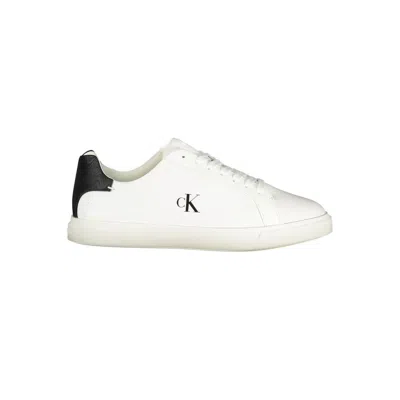 Calvin Klein Bianco Polyurethane Women Sneaker In Blue