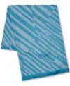 Calvin Klein Bias Geometric Metallic Scarf In Corsica Blue