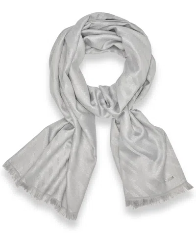Calvin Klein Bias Geometric Metallic Scarf In Gray