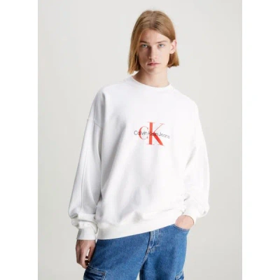 Calvin Klein Bicolor Sweatshirt In White