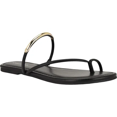 Calvin Klein Bienna Toe Loop Sandal In Black