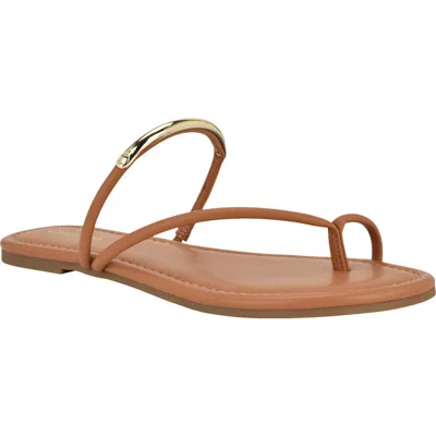 Calvin Klein Bienna Toe Loop Sandal In Brown