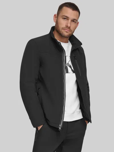 Calvin Klein Sherpa Lined Soft Shell Jacket In Black