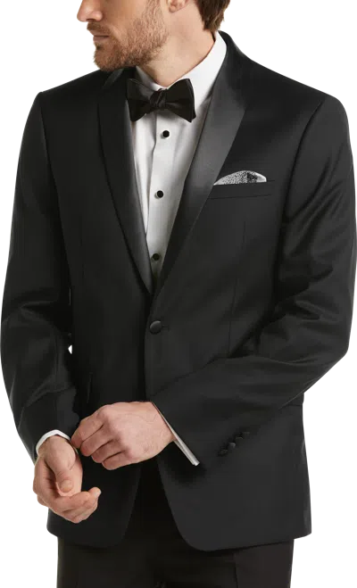 Calvin Klein Slim Fit Wool Shawl Lapel Tuxedo Jacket In Black