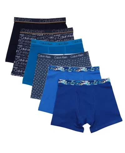 Calvin Klein Big Boys 6 Pack Boxer Brief In Deep Moat