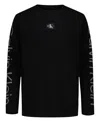 Calvin Klein Big Boys 8-20 Long Sleeve Print T-shirt In Black