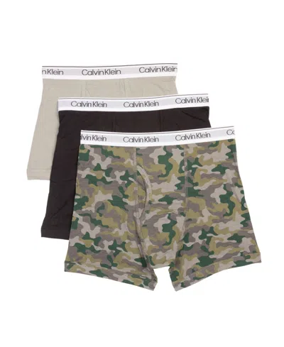 Calvin Klein Kids' Big Boys Boxer Briefs, Pack Of 3 In  Fall Camo