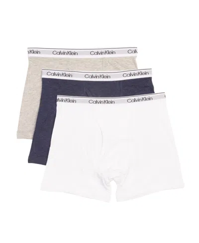 Calvin Klein Kids' Big Boys Boxer Briefs, Pack Of 3 In Heather Gray