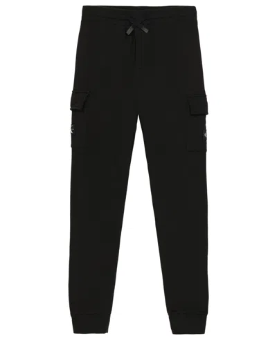 Calvin Klein Kids' Big Boys Cargo Fleece Jogger In Black