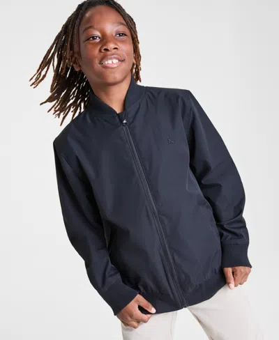 Calvin Klein Kids' Big Boys Ckj Cotton Light Bomber Jacket In Black