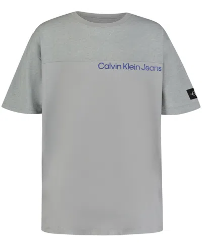 Calvin Klein Kids' Big Boys Clean Icon Short Sleeve T-shirt In Quarry
