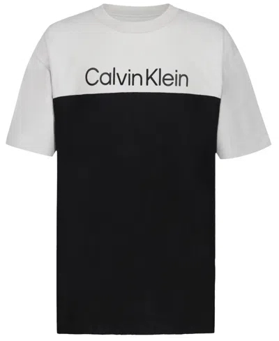 Calvin Klein Kids' Big Boys Foil Short Sleeve T-shirt In Black