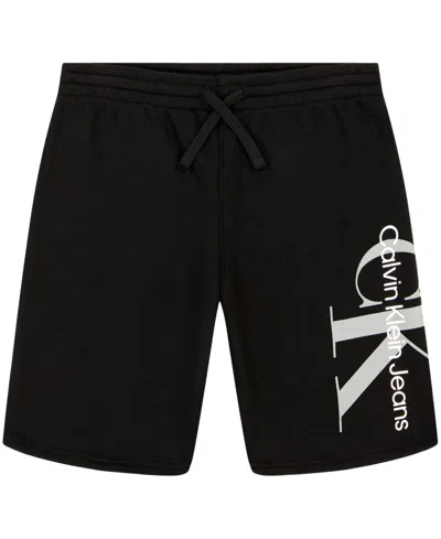 Calvin Klein Kids' Big Boys Graphic Knit Shorts In Black
