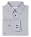 Calvin Klein Little Boys Solid Stretch Poplin Shirt In Silver Metal