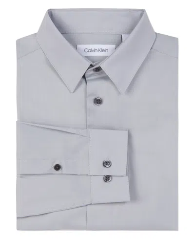 CALVIN KLEIN BIG BOYS HUSKY SOLID STRETCH POPLIN SHIRT