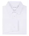 Calvin Klein Big Boys Husky Solid Stretch Poplin Shirt In White