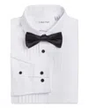 Calvin Klein Big Boys Husky Tuxedo Shirt And Bow Tie Box Set In White