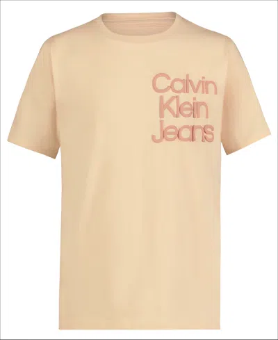 Calvin Klein Kids' Big Boys Left Chest Stack Short Sleeve T-shirt