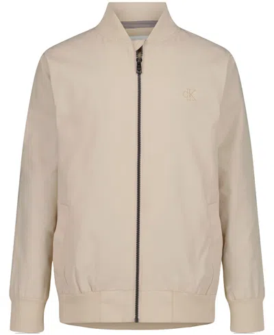 Calvin Klein Kids' Big Boys Light Bomber Jacket In Oatmeal