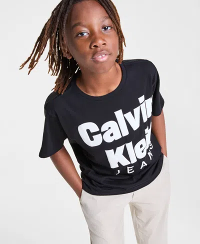 Calvin Klein Kids' Big Boys Logo Graphic Short-sleeve T-shirt In Black