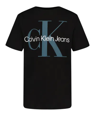Calvin Klein Kids' Big Boys Monogram Logo Short Sleeve T-shirt In Black