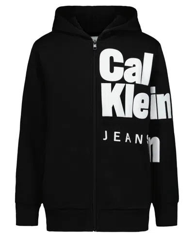 Calvin Klein Kids' Big Boys Puff Print Fashion Hoodie In Black