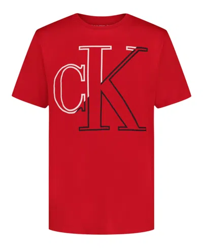 Calvin Klein Kids' Big Boys Short Sleeve T-shirt In Red