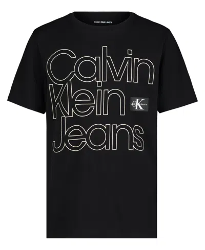 Calvin Klein Kids' Big Boys Side By Side Short Sleeve T-shirt In Black