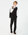 Calvin Klein Big Boys Slim Fit Stretch Suit Pants In Black