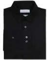Calvin Klein Big Boys Slim Fit Solid Stretch Poplin Dress Shirt In Black