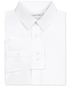Calvin Klein Big Boys Slim Fit Solid Stretch Poplin Dress Shirt In White