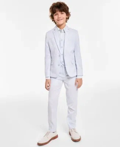 CALVIN KLEIN BIG BOYS SLIM FIT STRETCH OCEAN SHARKSKIN JACKET VEST PANTS STRETCH FLORAL PRINT SHIRT