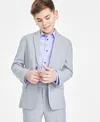 Calvin Klein Big Boys Slim Fit Stretch Suit Jacket In Silver