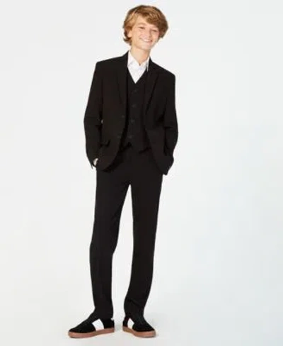 Calvin Klein Kids' Big Boys Slim Fit Stretch Suit Separates In Brown