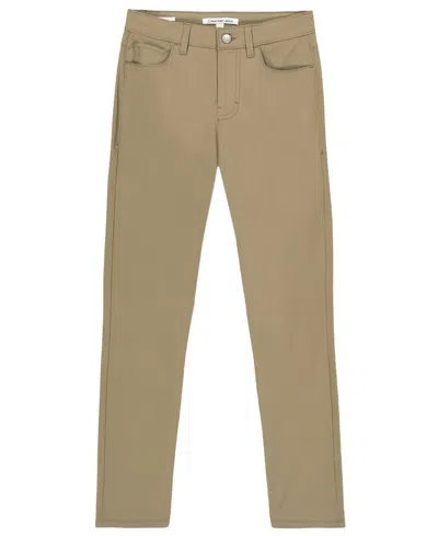 Calvin Klein Kids' Big Boys Slim Flex 5 Pocket Pant In Greige