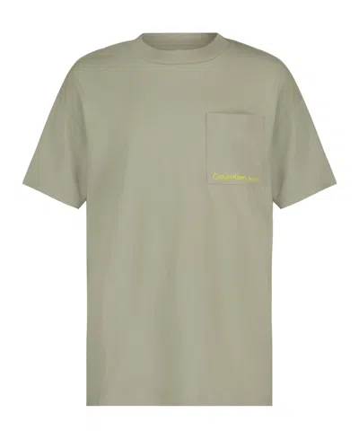 Calvin Klein Kids' Big Boys Square Pocket Short Sleeve Tee In Tea