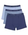 Calvin Klein Big Boys Stretch Boxer Brief, Pack Of 3 In Blue Indigo