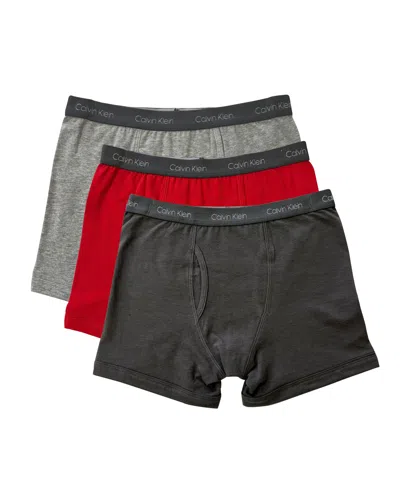 Calvin Klein Kids' Big Boys Stretch Boxer Brief, Pack Of 3 In Magnet Pack