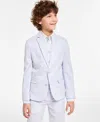 Calvin Klein Big Boys Stretch Ocean Sharkskin Jacket In Light Blue
