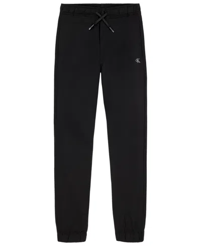 Calvin Klein Kids' Big Boys Tech Drawcord Front Joggers In Black