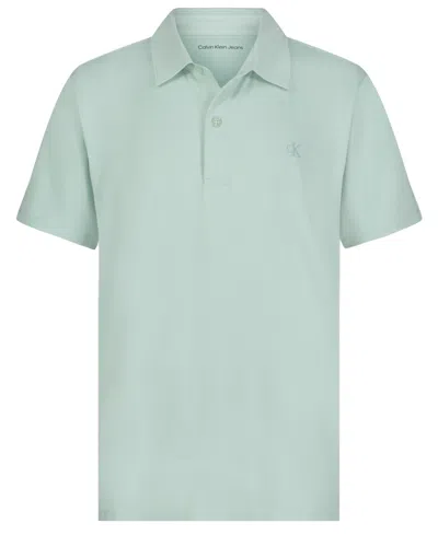 Calvin Klein Kids' Big Boys Tech Polo Shirt In Light Sage