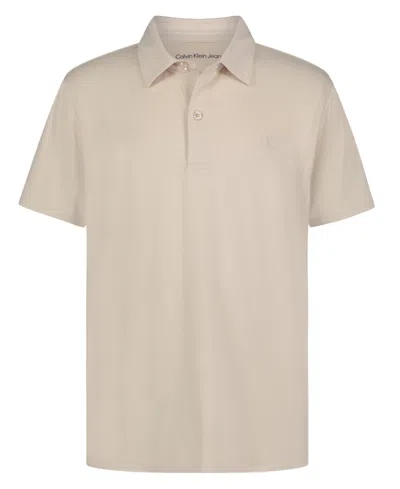 Calvin Klein Kids' Big Boys Tech Polo Shirt In Oatmeal