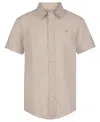 Calvin Klein Big Boys Textured Shirt In White Pepper
