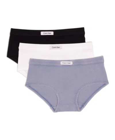 Calvin Klein Kids' Big Girls 3-pack Tab Logo Hipster In Multi