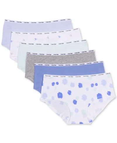 Calvin Klein Kids' Big Girls 6-pk. Cotton Blend Assorted Hipster Briefs In Multi