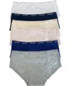 Calvin Klein Big Girls Cotton Hipster Set, Pack Of 6 In Crystal Pink,black,nude,heather Gray
