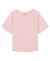 Calvin Klein Big Girls Fitted Baby Short Sleeve T-shirt In Pink