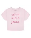 Calvin Klein Big Girls Foil Short Sleeve T-shirt In Pink