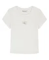Calvin Klein Big Girls Monogram Patch Rib T-shirt In Gold